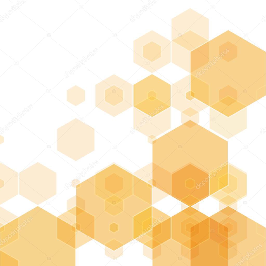 Vector Abstract geometric background. Template brochure design. Orange hexagon shape. eps 10
