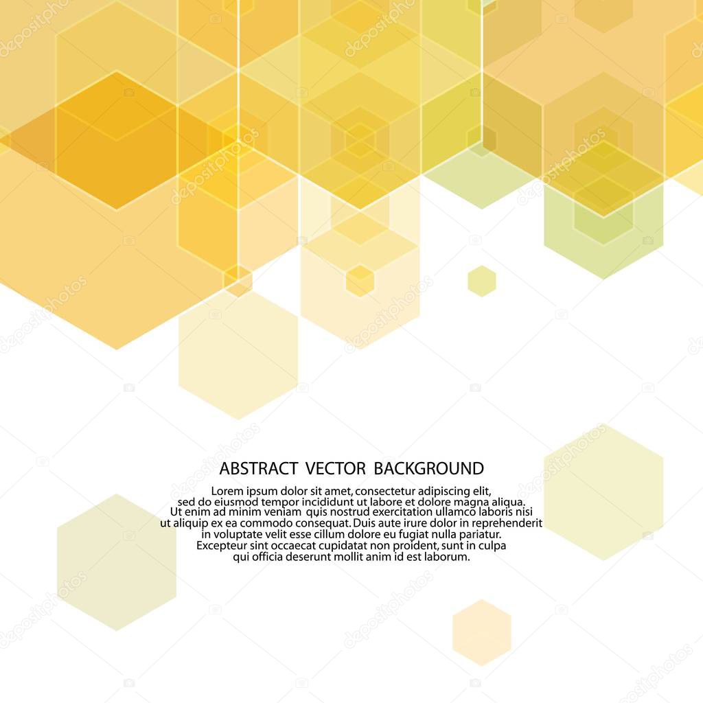 abstract yellow hexagons. vector geometric background. eps 10