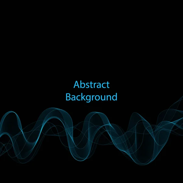 Onda Blu Neon Linee Astratte Vettoriali Modello Pubblicità — Vettoriale Stock