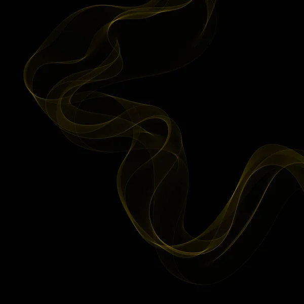 金ネオン波だ 抽象的な曲線 — ストックベクタ