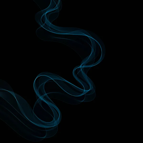 Голубая Неоновая Волна Векторные Абстрактные Линии Шаблон Рекламы — стоковый вектор