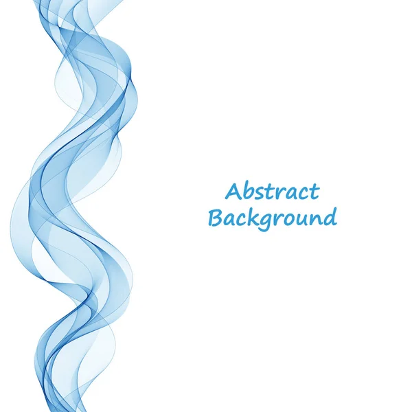 Blaue Abstrakte Kurve Vektorwelle Arbeitshintergrund Magazin Broschüre Frische Himmel Wasser — Stockvektor