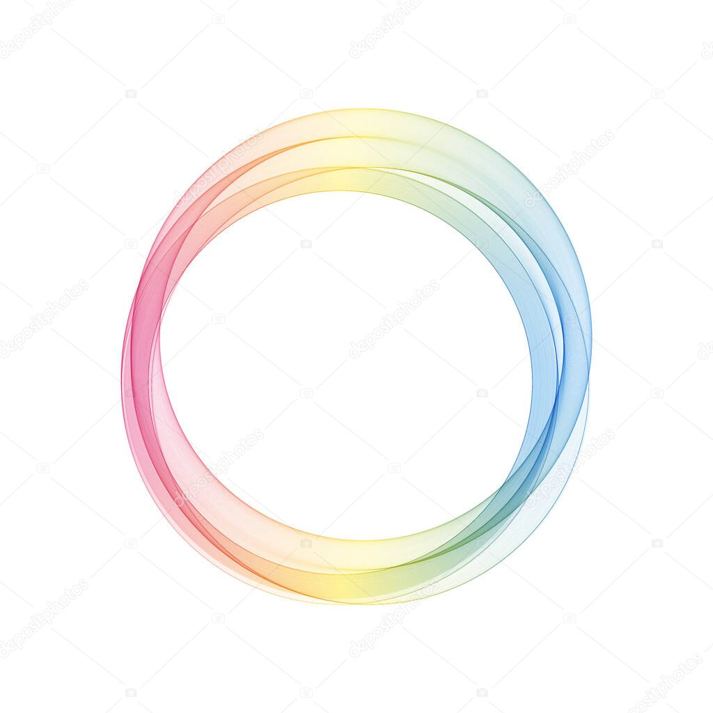 Abstract background with a colored circle. Colored circular swirl lines.