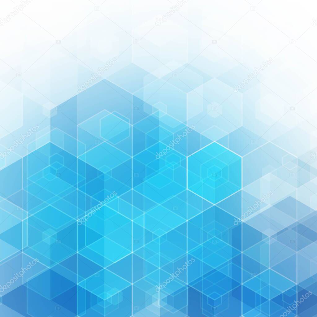 Abstract blue hexagons. Background for presentation