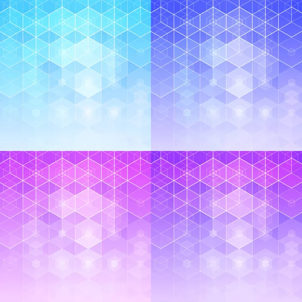 Conjunto Fondos Hexagonales Abstractos Colores Gráficos Vectoriales — Vector de stock