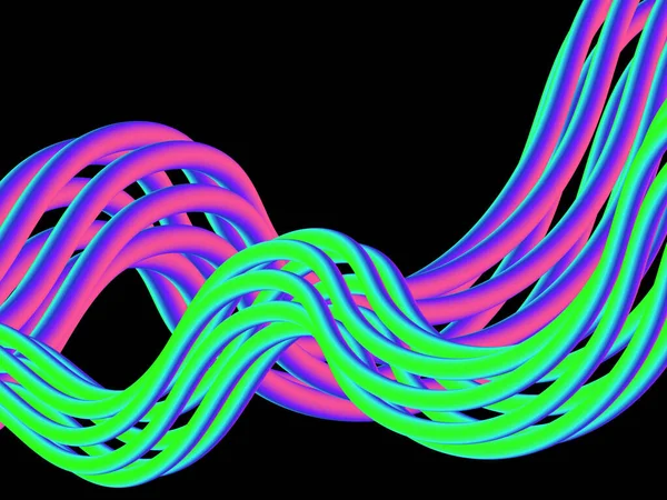 Кольорова Хвиля Чорному Тлі Хвиляста Рідка Хвиля Абстрактний Векторний Фон — стоковий вектор
