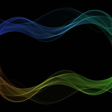 Bir dizi renkli neon dalga. soyut eğriler.