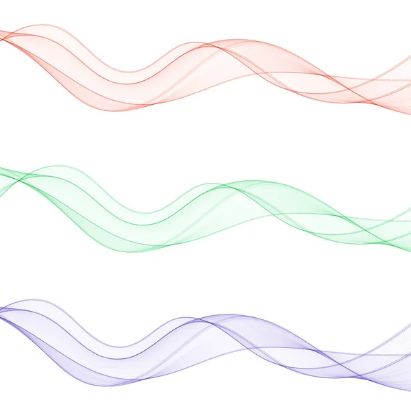 Набір Кольорових Прекрасних Хвиль Абстрактне Тло Реклама Банер — стоковий вектор