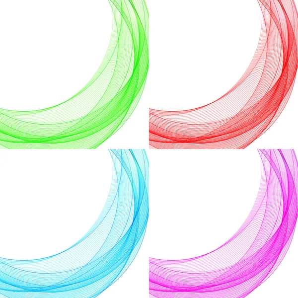 幾何学的形状の背景 透明な円の多色集合 カラフルな抽象的な波 — ストックベクタ