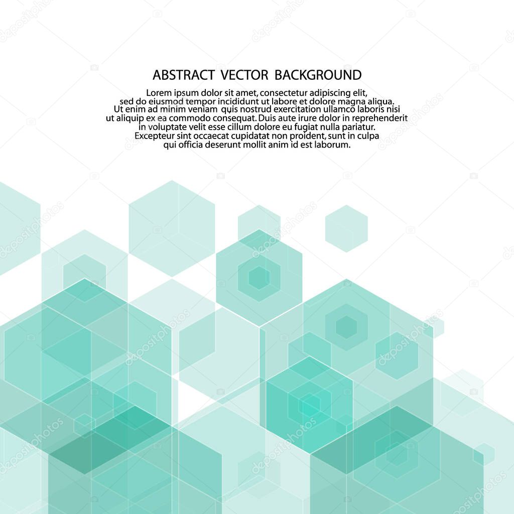 Geometric background. Abstract background. Business vector. Design element. Blue hexagon