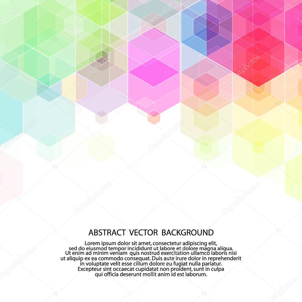 Hexagon colored background. Presentation template
