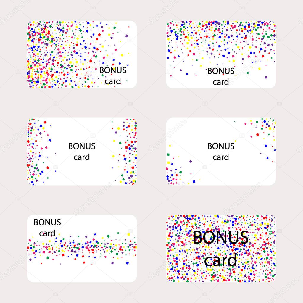 Colored geometric design for bonus card, certificate, discount card