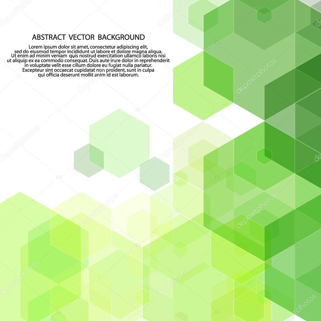 Green geometric background. Abstract background. Business vector. Geometric design element. Hexagon