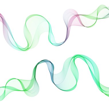 Beyaz arkaplanda vektör grafik dalgaları kümesi