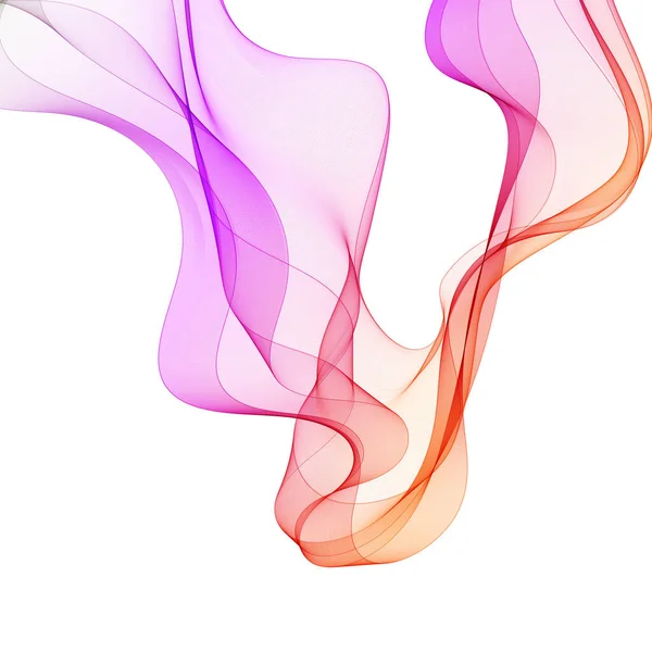色の抽象波 白い背景に孤立した曲線 — ストックベクタ