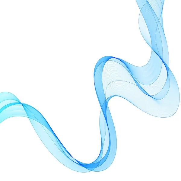 Líneas Azules Onduladas Lisas Forma Ondas Abstractas — Vector de stock