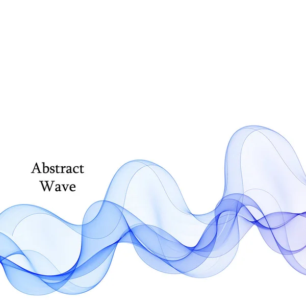 Linee Blu Ondulate Lisce Sotto Forma Onde Astratte — Vettoriale Stock