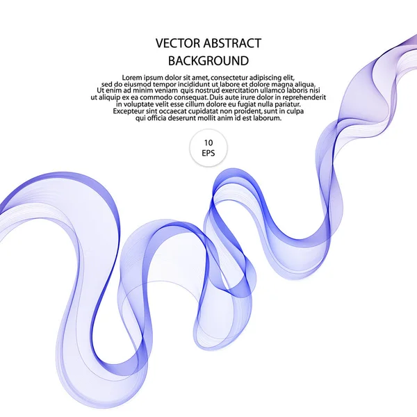 Onde Abstraite Bleue Courbes Isolées Sur Fond Blanc — Image vectorielle