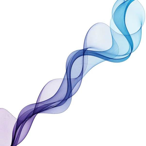 平滑色波矢量 曲线流蓝色运动图解 烟的设计 矢量线 — 图库矢量图片