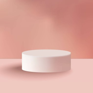 Pastel-pembe renkli nesneler için zarif bir boş duruş..