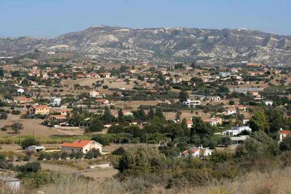 Vista Panoramica Villaggio Mediterraneo Una Giornata Sole Autunnale — Foto Stock