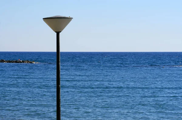 Street Lamp Sea Sky Background — Stock Photo, Image