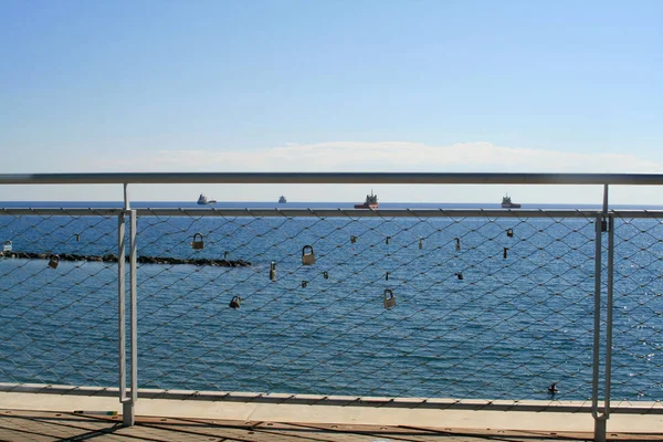 Kärlek Hänglås Cyta Footbridge Limassol Cypern — Stockfoto