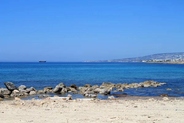 Panoramiczne Veiw Morzem Śródziemnym Dzień Słoneczny Wiosna — Zdjęcie stockowe