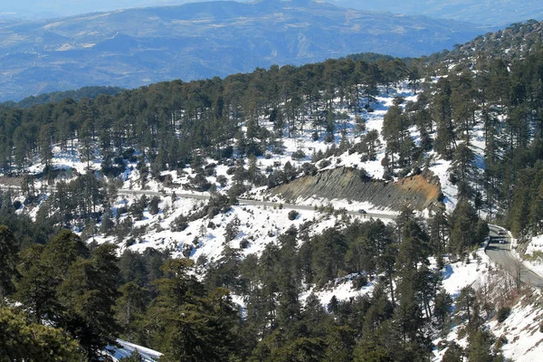 Панорамний Вид Горах Троодос Зимовий Вдень — стокове фото