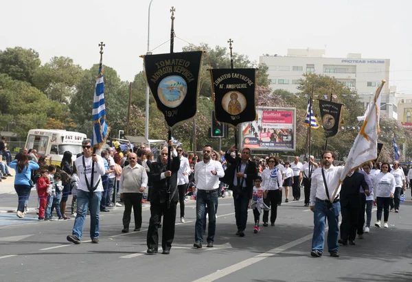 Λεμεσός Κύπρος 25Η Μαρτίου 2018 Ημέρα Της Ελληνικής Ανεξαρτησίας Παρέλαση — Φωτογραφία Αρχείου