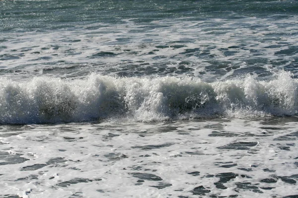 Stormachtige Middellandse Zee Het Strand Van Limassol — Stockfoto