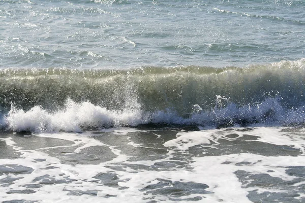 Stormachtige Middellandse Zee Het Strand Van Limassol — Stockfoto