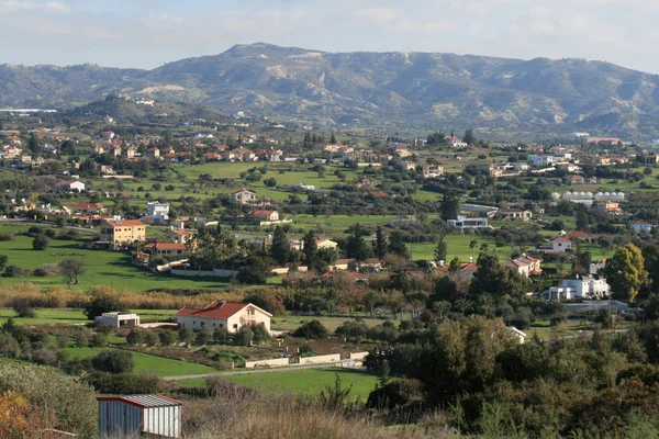 Panoramautsikt Över Medelhavsby Pyrgos Limassol District Cypern Januari — Stockfoto