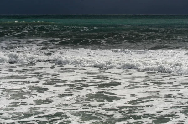 Vue Panoramique Mer Méditerranée Orageuse Depuis Front Mer Limassol Janvier — Photo