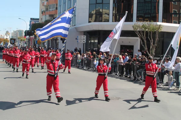 Limassol Chypre Mars 2019 Équipe Nationale Secours Marche Long Avenue — Photo