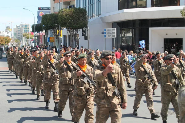 Limassol Chypre Mars 2019 Des Troupes Garde Nationale Chypriote Défilent — Photo