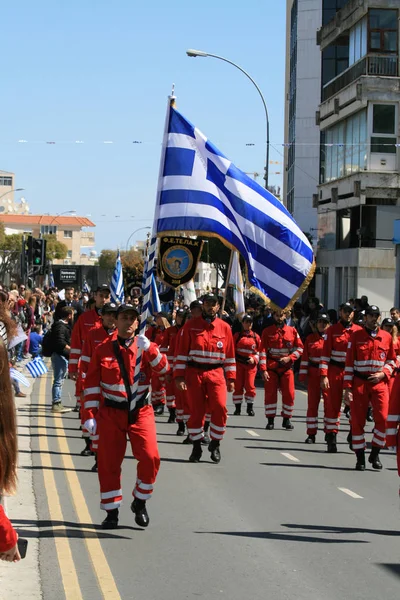 Limassol Zypern März 2019 Nationales Rettungsteam Marschiert Während Der Parade — Stockfoto