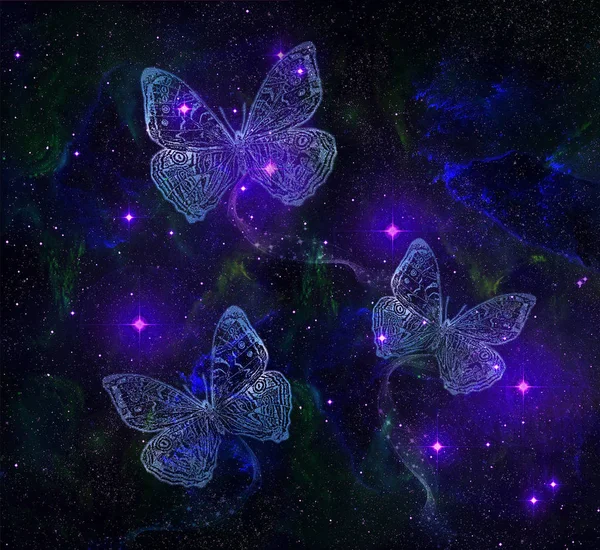 Butterflies Space Flight — Stock Photo, Image