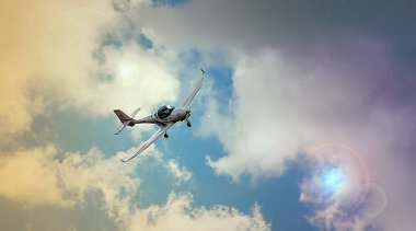 Bulutların üzerinde uçan uçak