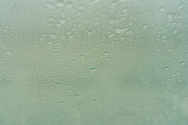 Une Fenêtre Brumeuse Avec Des Gouttes Eau Pluie — Photo