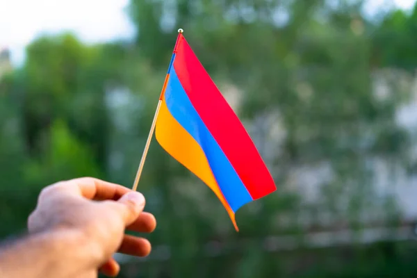 Manos Con Bandera Armenia —  Fotos de Stock
