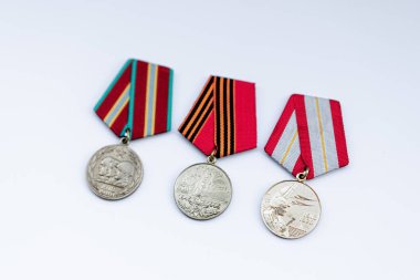 Madalyalar, başarı için, beyaz arka planda