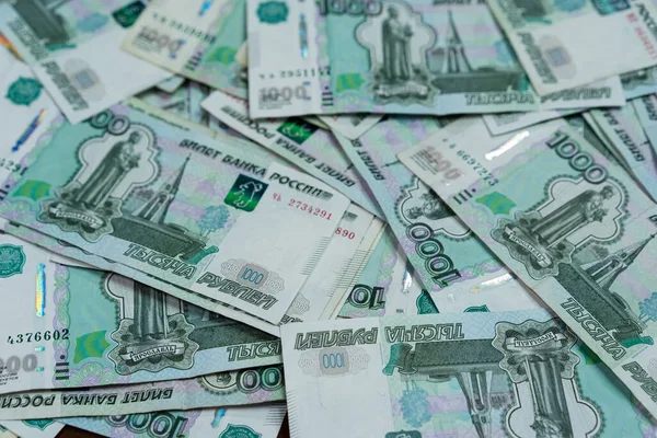 Russisch Geld Als Achtergrond Textuur — Stockfoto