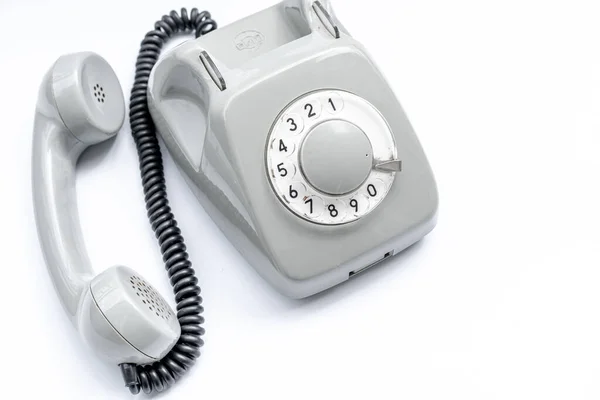 Telefon Rotativ Fundal Alb — Fotografie, imagine de stoc