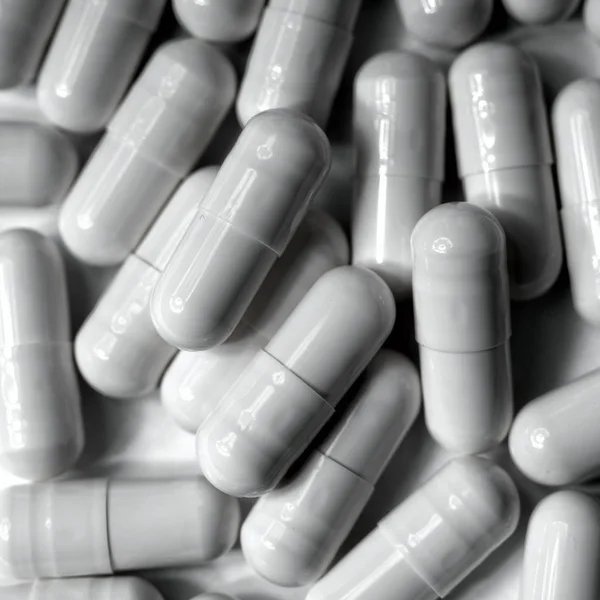 Zbliżenie Białe Tabletki — Zdjęcie stockowe