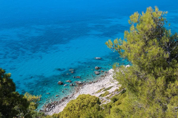 Vista Incrível Costa Oeste Ilha Lefkada Grécia Europa — Fotografia de Stock