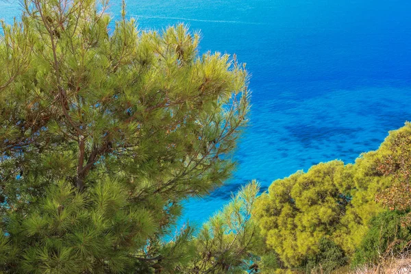 希腊莱夫卡达岛西海岸的美妙景色 自然之美概念背景 — 图库照片
