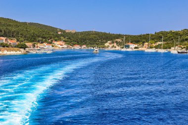 Güzel bay Fiskardo denizde üzerinden görüntülemek