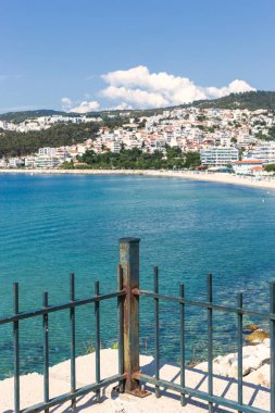 Kavala güzel şehir için çit üzerinden görünümü