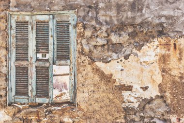 Eski pencere kepenkleri ve grunge duvar arka plan